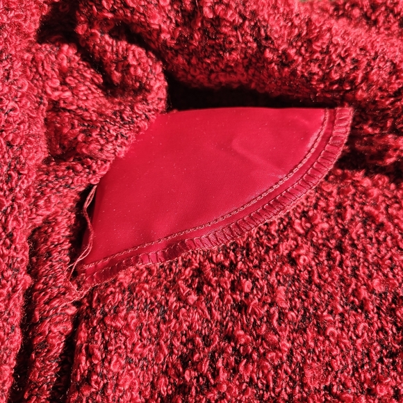 Gizel Sweater Cardigan Vintage Cardigan Red 1X Shoulder Pads 2-Button Closure - Picture 12 of 16